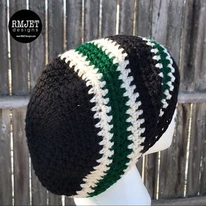 Black Green Cream Tam Dreadlock Hat Hippie Beanie
